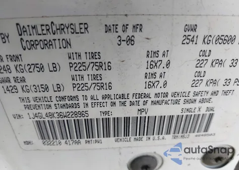 2006 Jeep Liberty Sport from USA, damaged, VIN 1J4GL48K36W228965